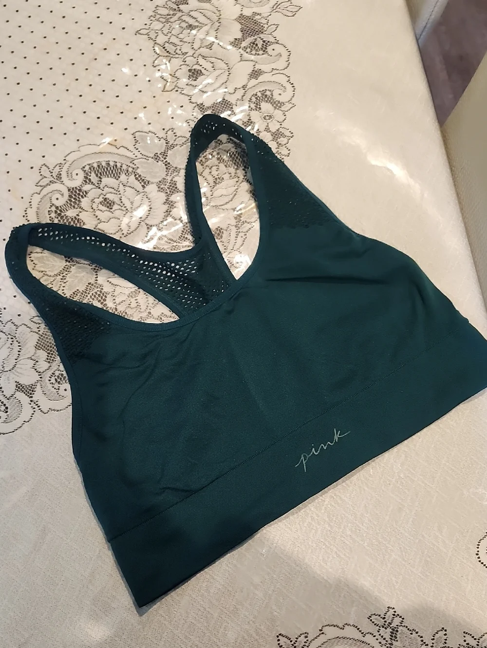 PINK Victoria Secret Dark Green Sports Bra